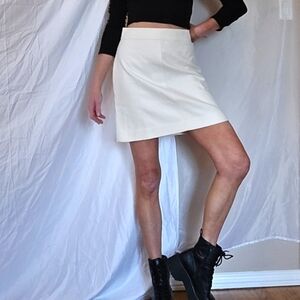 J.CREW Princess Double Serge Wool Ivory Mini Skirt Size 6  #K2121